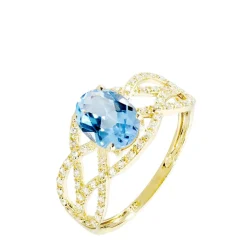 Bague Tina Or Jaune Topaze Et Diamant