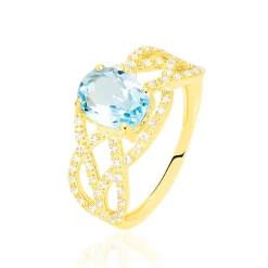 Bague Tina Or Jaune Topaze Et Oxyde De Zirconium