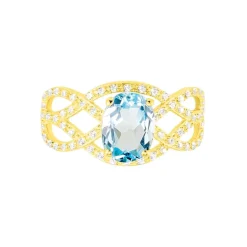 Bague Tina Or Jaune Topaze Et Oxyde De Zirconium