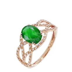 Bague Tina Or Rose Emeraude Et Diamant