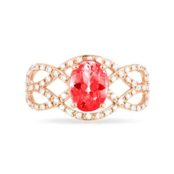 Bague Tina Or Rose Rubis Et Diamant