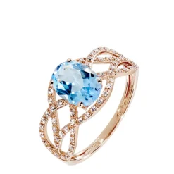 Bague Tina Or Rose Topaze Et Diamant