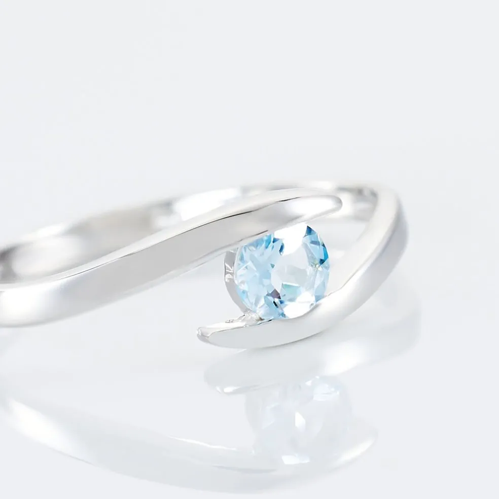 Bague Tiphaine Or Blanc Topaze