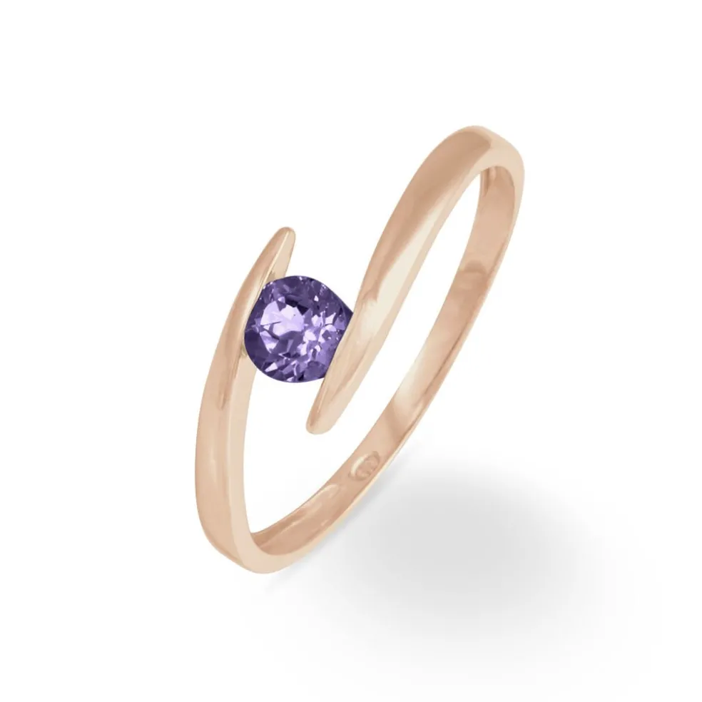Bague Tiphaine Or Rose Amethyste