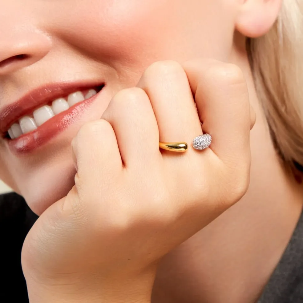 Bague Tiwa Argent Bicolore Oxyde De Zirconium