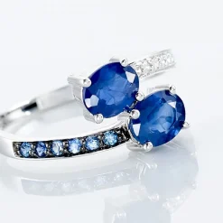 Bague Toi Et Moi Or Blanc Saphir Et Diamant