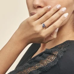 Bague Toi Et Moi Or Blanc Saphir Et Diamant