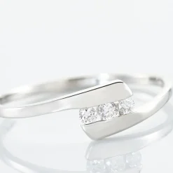 Bague Trilogie Or Blanc Diamant