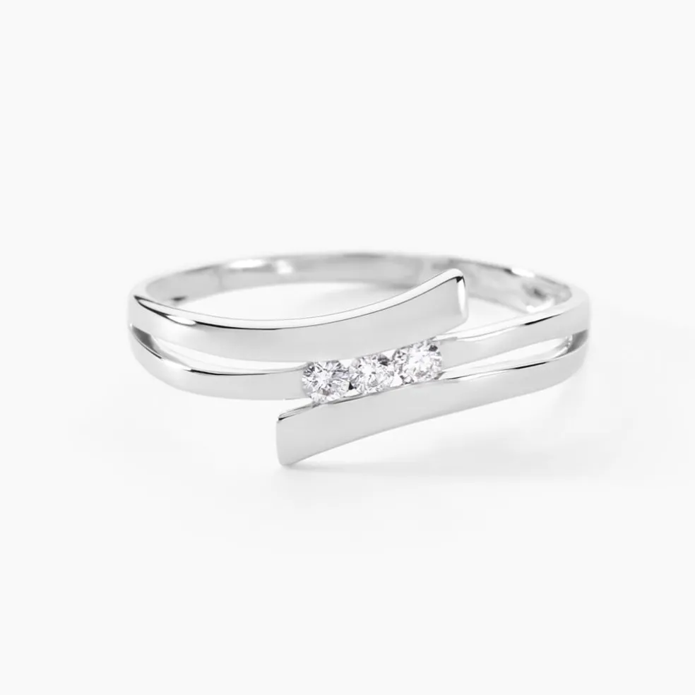 Bague Triptyque Or Blanc Diamant