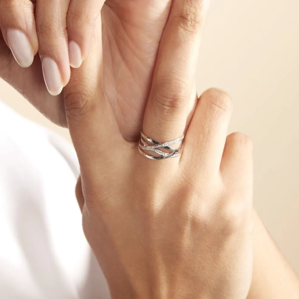 Bague Trisca Or Blanc Diamant