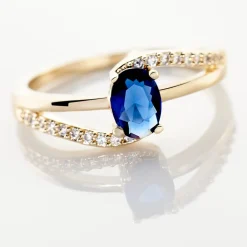 Bague Tyana Plaqué Or Jaune Pierre De Synthese Et Oxyde De Zirconium