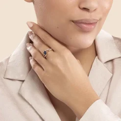 Bague Tyana Plaqué Or Jaune Pierre De Synthese Et Oxyde De Zirconium