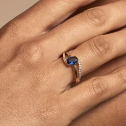 Bague Tyana Plaqué Or Jaune Pierre De Synthese Et Oxyde De Zirconium