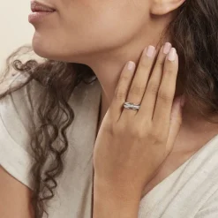 Bague Urpa Argent Blanc Oxyde De Zirconium