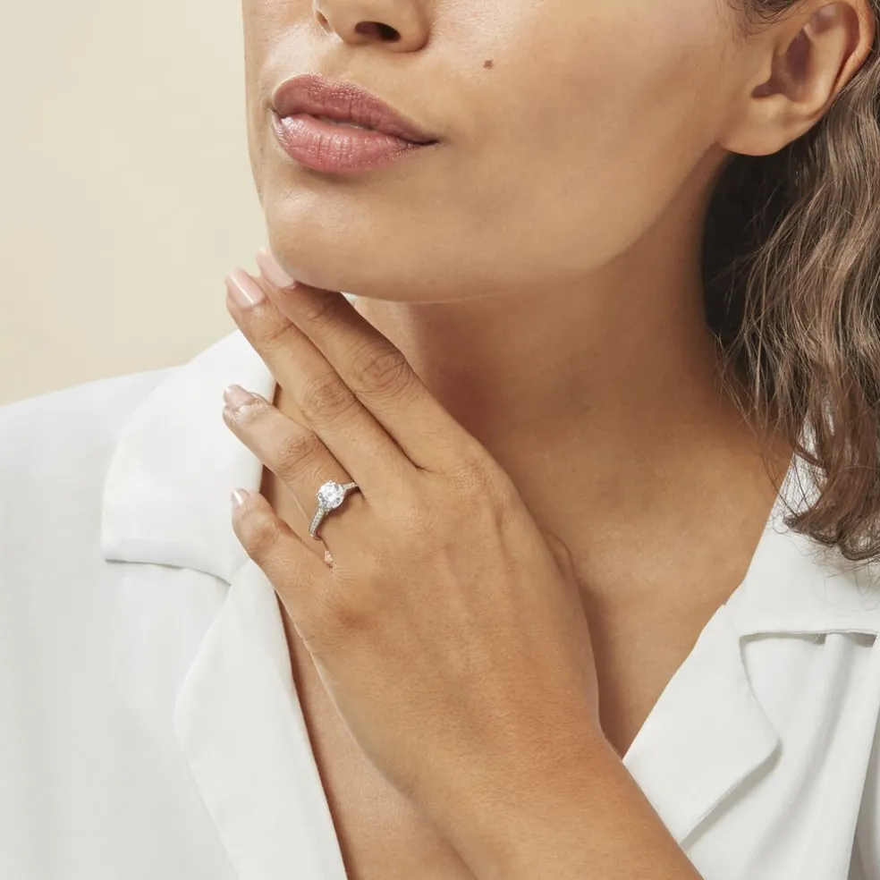 Bague Viky Argent Blanc Oxyde De Zirconium