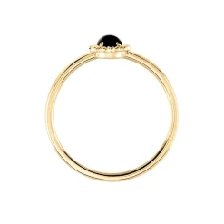 Bague Vintage Love Plaqué Or Jaune Agate