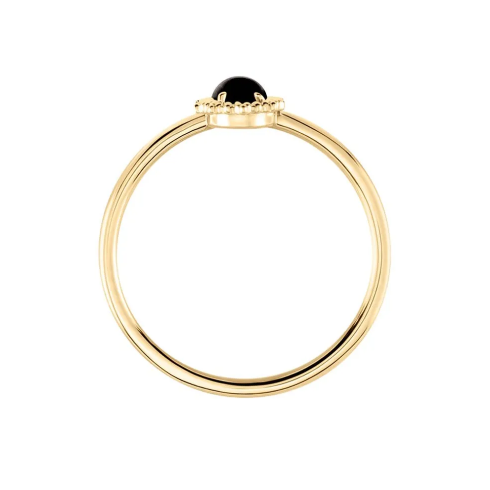 Bague Vintage Love Plaqué Or Jaune Agate