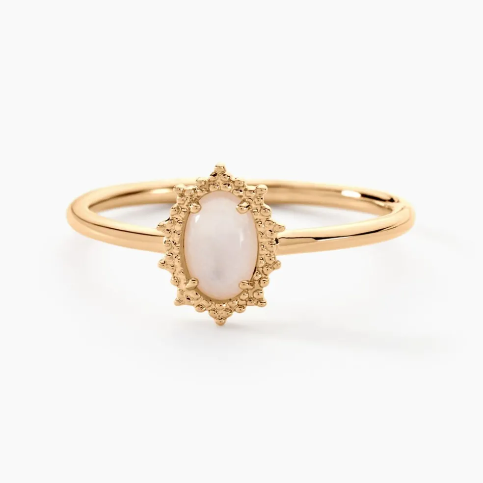 Bague Vintage Love Plaqué Or Jaune Pierre De Lune