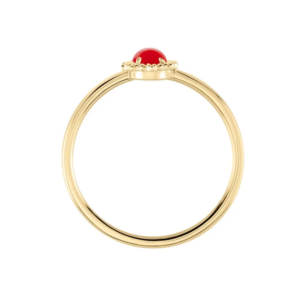 Bague Vintage Love Plaqué Or Jaune Agate