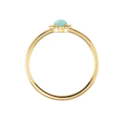 Bague Vintage Love Plaqué Or Jaune Amazonite