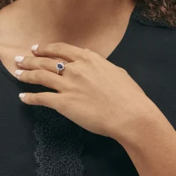 Bague Vladimir Or Blanc Saphir Diamants