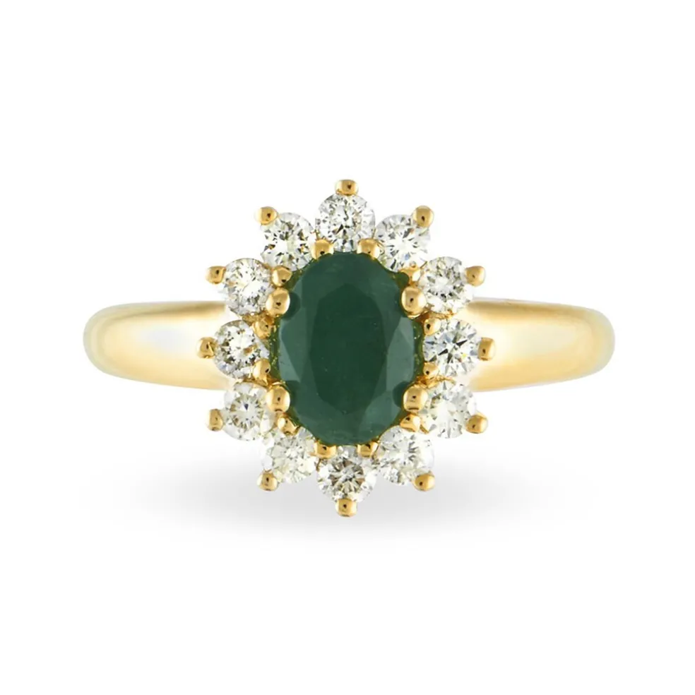 Bague Vladimir Or Jaune Emeraude Et Diamant