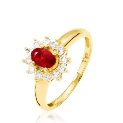 Bague Vladimir Or Jaune Rubis Et Diamant
