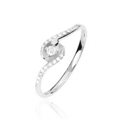 Bague Vrille Accompagnee Or Blanc Diamant