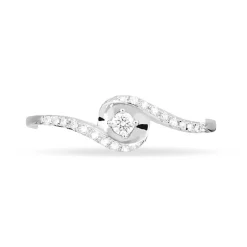 Bague Vrille Accompagnee Or Blanc Diamant