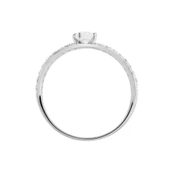 Bague Vrille Double Or Blanc Oxyde De Zirconium