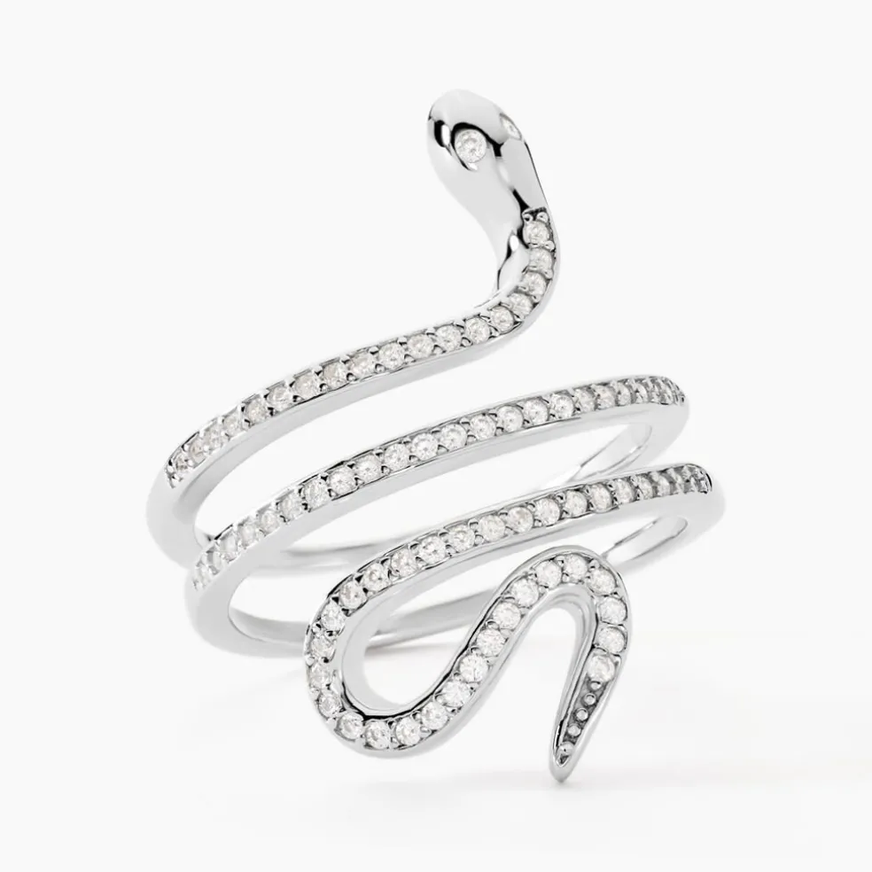 Bague Wesley Argent Blanc Oxydes De Zirconium