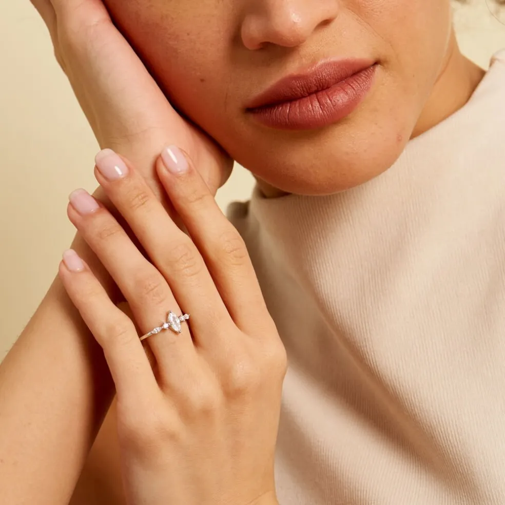 Bague Winter Sweetness Argent Blanc Oxyde De Zirconium