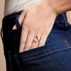 Bague Yasha Plaqué Or Jaune Spinelle Synthétique