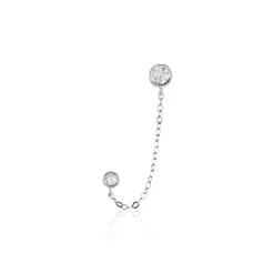 Bijou D'oreille Argent Blanc Cheyanne Oxydes De Zirconium