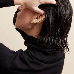 Bijou D'oreille Grimpant Unitaire Acier Inoxydable Jaune Dyonis