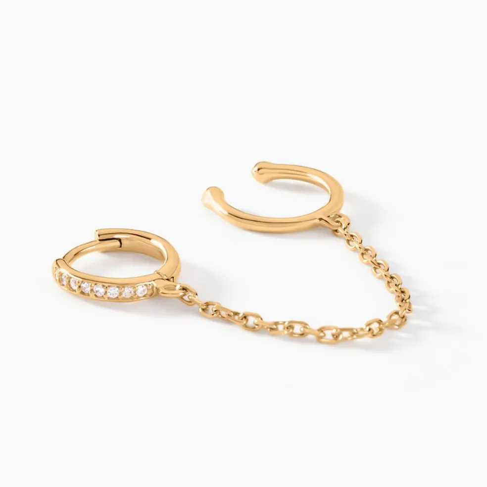 Bijou D'oreille Plaqué Or Maurizio Oxydes De Zirconium