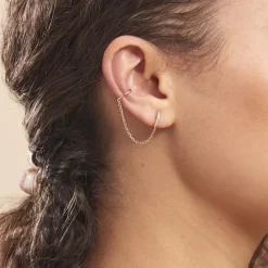 Bijou D'oreille Plaqué Or Maurizio Oxydes De Zirconium