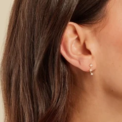 Bijou D'oreille Unitaire Arn Or Jaune Oxyde De Zirconium