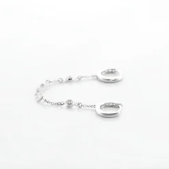 Bijou D'oreille Unitaire Argent Blanc Gretus Oxydes De Zirconium