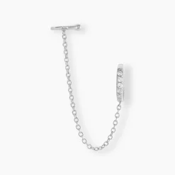 Bijou D'oreille Unitaire Argent Blanc Haim Oxydes De Zirconim