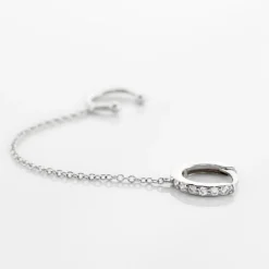 Bijou D'oreille Unitaire Argent Blanc Haim Oxydes De Zirconim