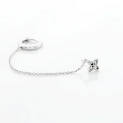 Bijou D'oreille Unitaire Argent Blanc Gosse Oxydes De Zirconium