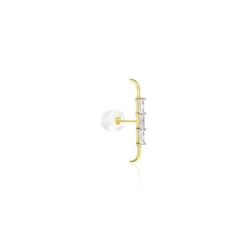 Bijou D'oreille Unitaire Alon Or Jaune Oxyde De Zirconium