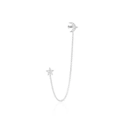 Bijou D'oreille Unitaire Argent Blanc Aulay Oxydes De Zirconium