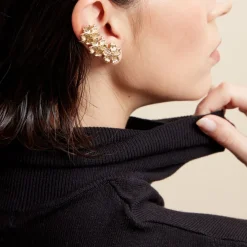 Bijou D'oreille Unitaire Dyonis Acier Jaune