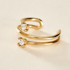 Bijou D'oreille Unitaire Eclat D'etoile Or Jaune Oxyde De Zirconium