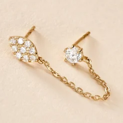 Bijou D'oreille Unitaire Ferdy Or Jaune Oxyde De Zirconium