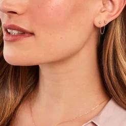 Bijou D'oreille Unitaire Godric Or Jaune Diamant