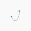 Bijou D'oreille Unitaire Goddess Argent Blanc Turquoise