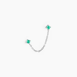 Bijou D'oreille Unitaire Goddess Argent Blanc Turquoise